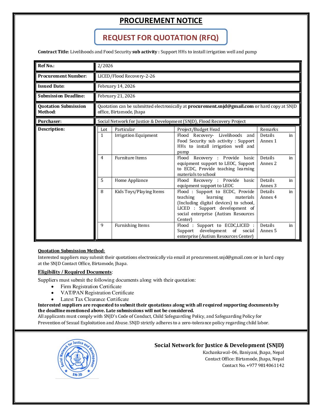 SNJD_RFQ_Procurement_Notice 2